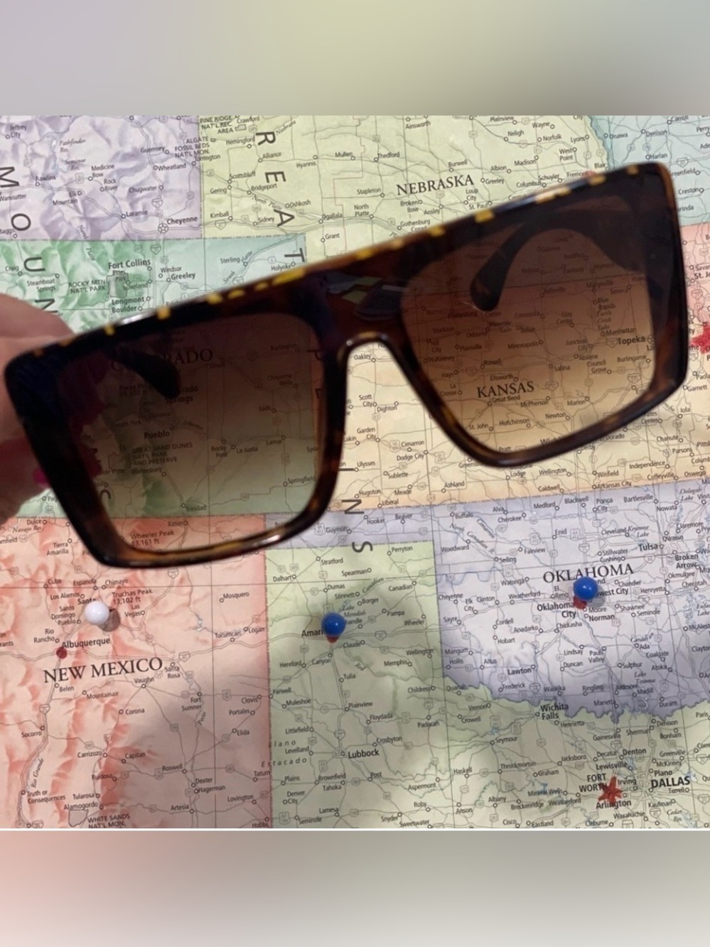 Tortoiseshell Shield Sunglasses - Brown Gradient Big - Picture 4 of 4